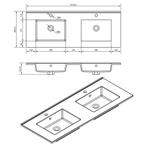 Wastafel Differnz Hilde 121.5x46.5cm Hoogglans Wit, Nieuw, Ophalen of Verzenden