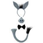 Ezel verkleed set met staart - Verkleedsetjes, Hobby en Vrije tijd, Feestartikelen, Verzenden, Nieuw