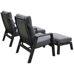 Vegas lounge balkonset 4 delig verstelbaar antraciet, Tuin en Terras, Ophalen of Verzenden, Nieuw, Aluminium