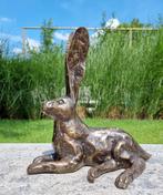 sculptuur, Liggende haas - 32 cm - Brons, Antiek en Kunst