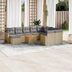 vidaXL 11-delige Tuinset met kussens poly rattan beige, Verzenden, Nieuw, Tuinset