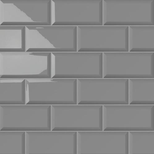Wandtegel metrotegel 10x20 donker grijs glans wandtegel, Doe-het-zelf en Verbouw, Tegels, Wandtegels, Nieuw, 10 m² of meer, Keramiek