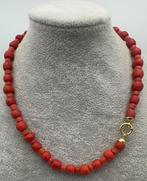 Ketting met hanger - 18 karaat Geel goud Bloedkoraal, Sieraden, Tassen en Uiterlijk