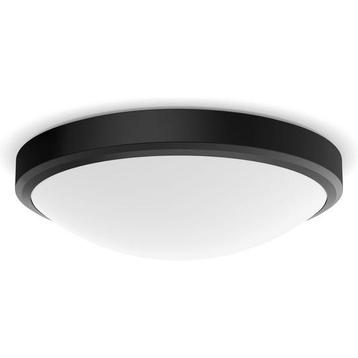 Philips Doris - badkamer plafondlamp - zwart - groot - LED