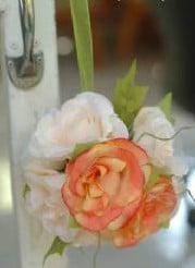 Bloemenbal Pomander RoseBall 5 Ivory Orange, Hobby en Vrije tijd, Knutselen, Nieuw, Ophalen of Verzenden