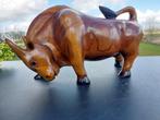 Beeld, wooden handmade bull - 20 cm - Teak