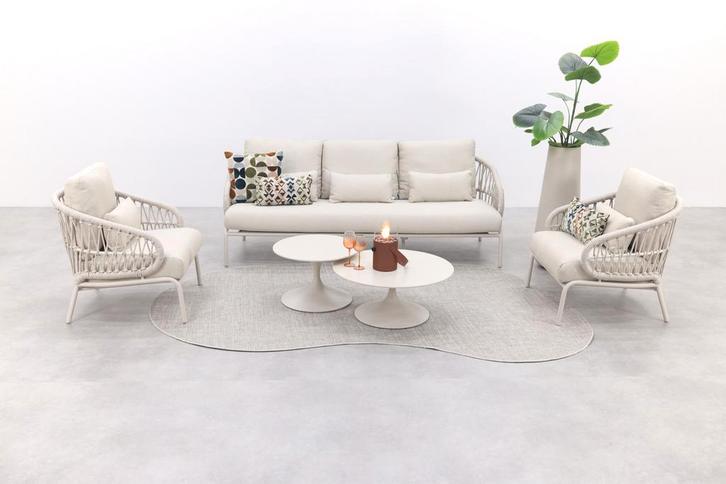 Suns Tosca/Nova stoel-bank loungeset - Rope/Zand | AANVRAAG, Tuin en Terras, Tuinsets en Loungesets, Loungeset, Nieuw, Overige materialen