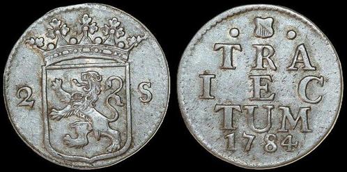 1784 Utrecht 1581-1795 Dubbele Wapenstuiver Cnm 2 43 140, Postzegels en Munten, Munten | Europa | Niet-Euromunten, Verzenden