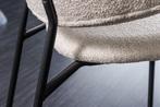 Design stoel VOGUE greige Bouclé zwart metalen poten - 43149, Nieuw, Ophalen of Verzenden