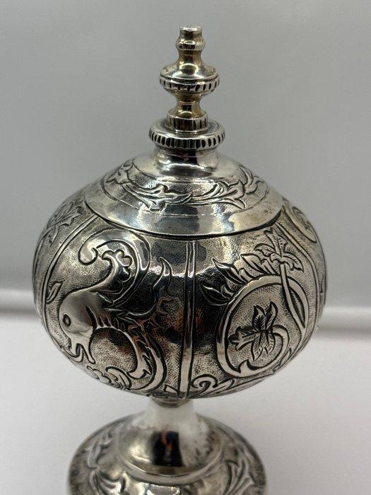 Pisside / kopje in 800 zilver, met de hand gesmeed. - .800, Antiek en Kunst, Antiek | Goud en Zilver