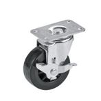 Kunststof zwenkwiel Ø 100 x 30 mm. met rem., Ophalen of Verzenden, Nieuw