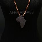 Houten kralen ketting / halsketting / hanger - Afrikaans con, Ophalen of Verzenden, Nieuw