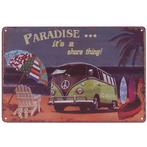 Metalen plaatje - Volkswagen Kampeerbusje Paradise NIEUW, Ophalen of Verzenden, Nieuw