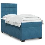 vidaXL Boxspring met matras fluweel blauw 80x200 cm, Huis en Inrichting, Eenpersoons, Nieuw, 80 cm, 200 cm
