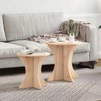 vidaXL Salontafel 2 pcs Naturel 46 x 46 x 47 cm Massief, Huis en Inrichting, Tafels | Salontafels, Minder dan 50 cm, Verzenden