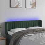 vidaXL Hoofdbord LED 147x16x78/88 cm fluweel donkergroen, Verzenden, Nieuw, Groen, Stof