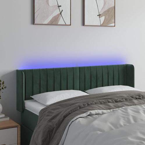 vidaXL Hoofdbord LED 147x16x78/88 cm fluweel donkergroen, Huis en Inrichting, Slaapkamer | Bedden, Groen, Nieuw, Stof, Verzenden