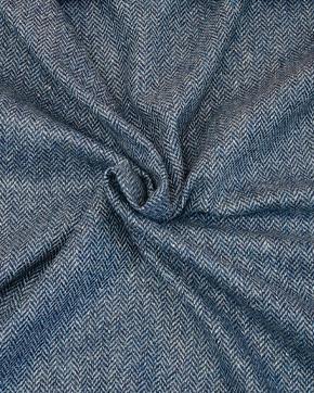 Wol Tweed Zig Zag Blauw, Hobby en Vrije tijd, Stoffen en Lappen, Blauw, Nieuw