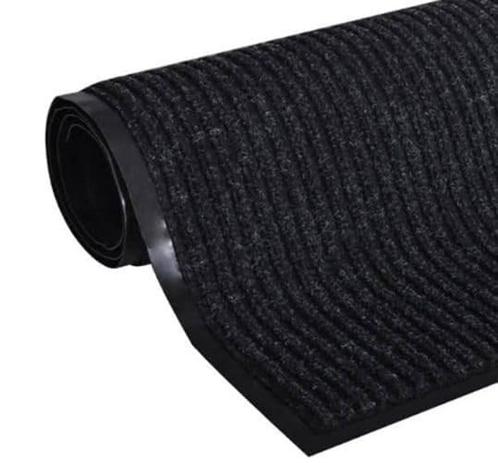 Zwarte droogloopmat - 120 x 180 cm – geribbelde deurmat, Tuin en Terras, Deurmatten, Nieuw, Ophalen of Verzenden