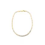 Bicolor gouden fantasie schakel armband | 20 cm (witgoud), Sieraden, Tassen en Uiterlijk, Armbanden, Ophalen of Verzenden, Gebruikt