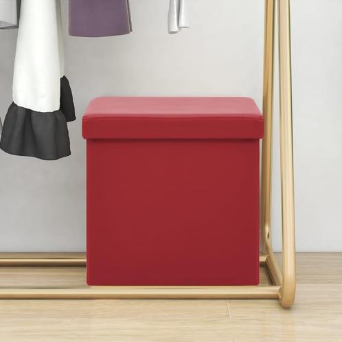 vidaXL Opbergkruk inklaapbaar PVC wijnrood, Huis en Inrichting, Stoelen, Rood, Nieuw, Verzenden