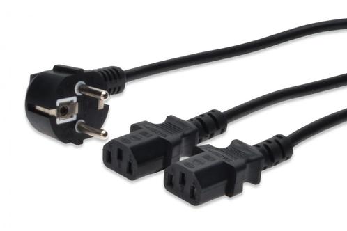 Netsnoer Schuko Duo Splitter 1 Meter - IEC320 C13, Doe-het-zelf en Verbouw, Overige Doe-het-zelf en Verbouw, Nieuw, Ophalen of Verzenden