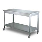 HCB Basic-line Werktafel - 120 x 70 x 85 cm - verrijdbaar -, Verzenden, Nieuw in verpakking, RVS Meubilair