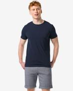 HEMA Heren t-shirt piqué donkerblauw, Kleding | Heren, Overige Herenkleding, Nieuw, Verzenden