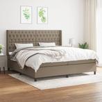 vidaXL Boxspring met matras stof taupe 200x200 cm, Verzenden, Overige maten, 200 cm, Stof
