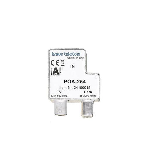 Braun Telecom POA 254  TV-DATA splitter (IEC/F), Computers en Software, Netwerk switches, Nieuw, Ophalen of Verzenden