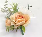 Luxe corsage, corsage van zijderoos champagne cava passend, Huis en Inrichting, Woonaccessoires | Kunstplanten en Kunstbloemen