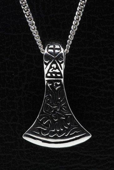 Zilveren Saksische bijl ketting hanger - middel, Sieraden, Tassen en Uiterlijk, Kettinghangers, Verzenden