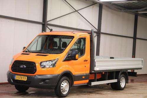 Ford Transit met nieuwe NIEUWE MOTOR OPEN LAADBAK DUBBELLUCH, Auto's, Ford, Lease, Grijs, Handgeschakeld, Overige carrosserieën