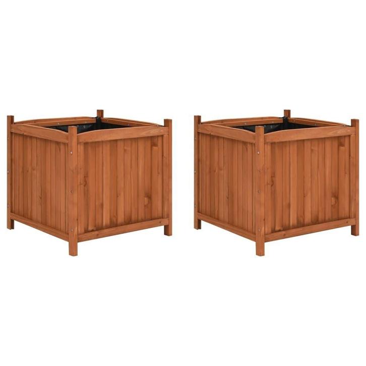 Set plantenbakken 50x50x50 vurenhout | OP = OP | 64% Korting, Tuin en Terras, Bloembakken en Plantenbakken, 30 tot 60 cm, Minder dan 60 cm