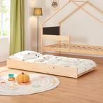 Kinderbed Sodankylä huisbed met onderschuifbed 90x200 cm nat, Verzenden, Nieuw