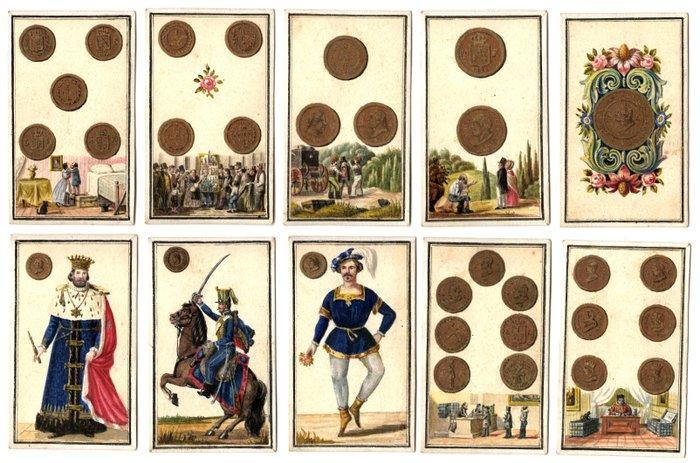 [Unknown] - A set of hand-painted playing cards in, Antiek en Kunst, Antiek | Boeken en Bijbels