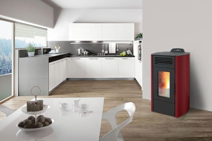Pelletkachel 7 kW WO70 directe verwarming Extrastove Italië, Huis en Inrichting, Kachels, Pelletkachel, Hout, Nieuw, Vrijstaand