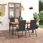 vidaXL 5-delige Tuinset zwart en bruin, 5 zitplaatsen, Nieuw, Tuinset, Verzenden