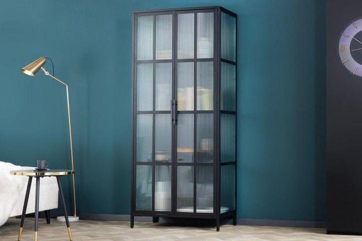 industrieele vitrine DURA STEEL 180cm zwart metalen, Huis en Inrichting, Kasten | Overige, Ophalen of Verzenden