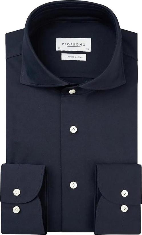 Profuomo Japanese Knitted Overhemd Donkerblauw maat 44 Heren, Kleding | Heren, Overhemden, Blauw, Nieuw, Verzenden