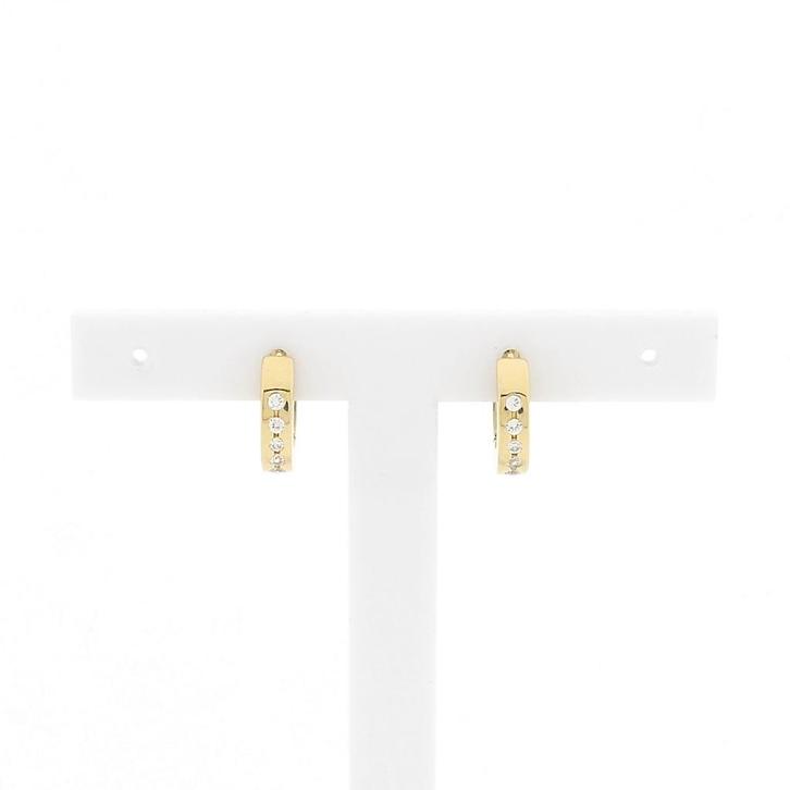 Gouden oorringen | Ø 14,3 mm (oorbellen, kliksluiting), Sieraden, Tassen en Uiterlijk, Oorbellen, Overige kleuren, Gebruikt, Met edelsteen