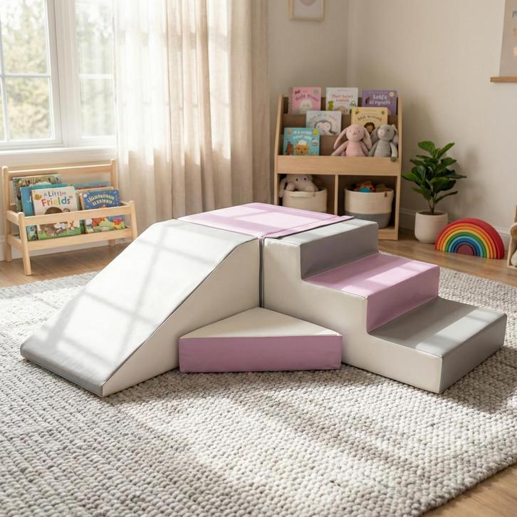 Schuimblokken Speelset | Wit/Paars/Grijs | Nieuw | Scherp..., Kinderen en Baby's, Speelgoed | Knuffels en Pluche, Nieuw, Overige typen