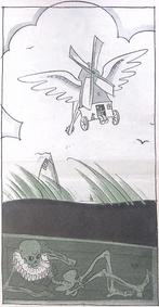 Spotprent over het jubileum van de K.L.M. (lijst optie), Verzenden