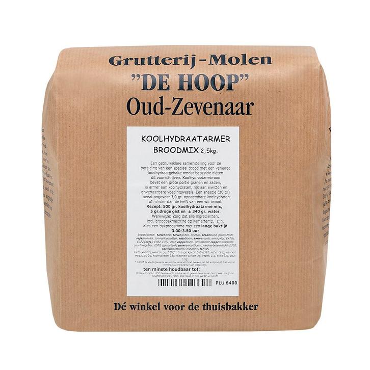 Molen de Hoop Koolhydraatarmer Broodmix 2,5kg, Hobby en Vrije tijd, Taarten en Cupcakes maken, Nieuw, Verzenden
