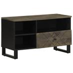 vidaXL Tv-meubel 80x33x46 cm massief mangohout zwart, Huis en Inrichting, Woonaccessoires | Cd- en Dvd-rekken, Verzenden, Nieuw