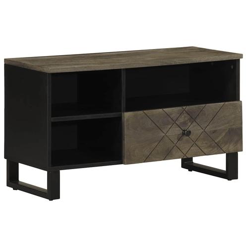vidaXL Tv-meubel 80x33x46 cm massief mangohout zwart, Huis en Inrichting, Woonaccessoires | Cd- en Dvd-rekken, Nieuw, Verzenden