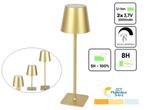 Oplaadbare Tafellamp Goud | Camping Lamp | Buitenlamp IP54, Caravans en Kamperen, Ophalen of Verzenden, Nieuw