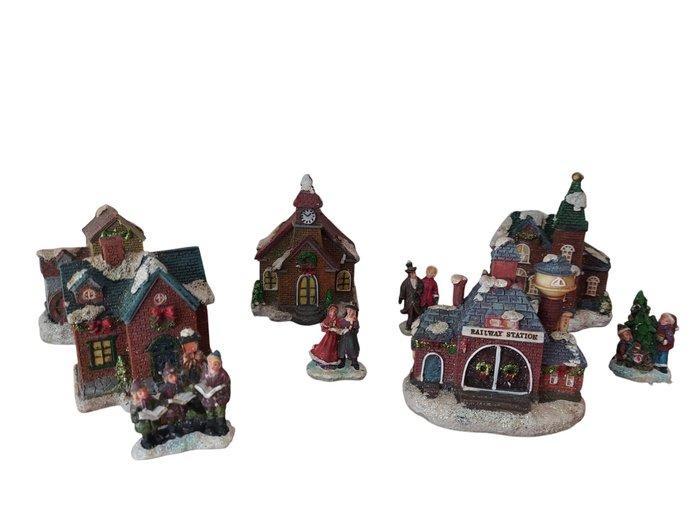 Kerstdecoratie - Hars - Klassiek Kerstdorp, Diversen, Kerst