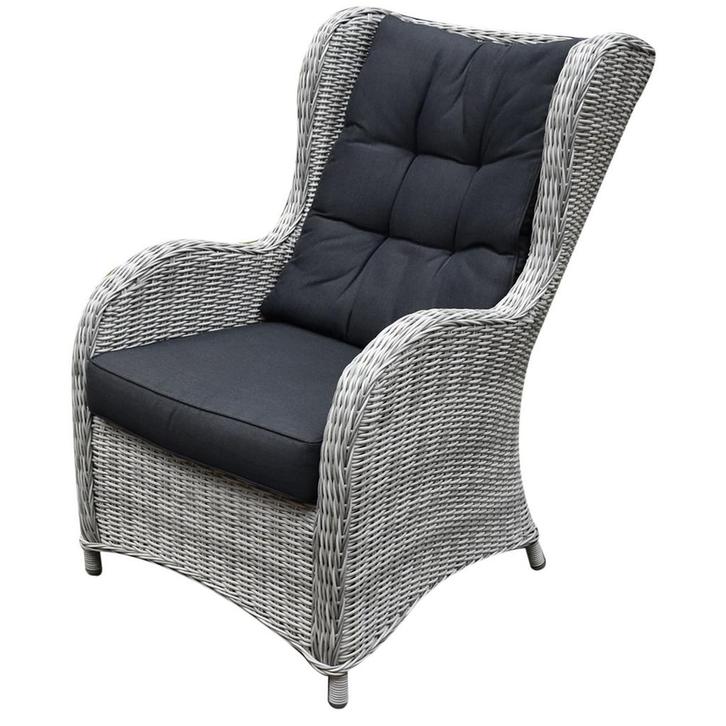 Arezza lounge tuinstoel wit grijs, Tuin en Terras, Tuinstoelen, Nieuw, Wicker, Ophalen of Verzenden