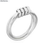 Zilveren Triple interlock ring, Verzenden, Nieuw, Zilver